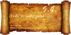 Iván Gyöngyi névjegykártya